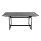 St Tropez Dining Table 72 Inch Rectangular Mango Wood Top with Iron Trestle Base 6 Seater Gray and Black The Urban Port UPT-317653