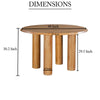 Dining Table 48 Inch Round Top Mango Wood Natural Brown 4 Column Pillar Legs UPT-317654