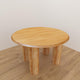 Dining Table 48 Inch Round Top Mango Wood Natural Brown 4 Column Pillar Legs UPT-317654