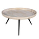 Urban Chic Coffee Table 30 Inch Round Tray Top Handcrafted Washed White Mango Wood-The Urban Port UPT-317655