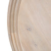 Urban Chic Coffee Table 30 Inch Round Tray Top Handcrafted Washed White Mango Wood-The Urban Port UPT-317655