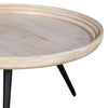 Urban Chic Coffee Table 30 Inch Round Tray Top Handcrafted Washed White Mango Wood-The Urban Port UPT-317655