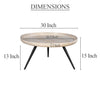 Urban Chic Coffee Table 30 Inch Round Tray Top Handcrafted Washed White Mango Wood-The Urban Port UPT-317655