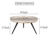 Urban Chic Coffee Table 30 Inch Round Tray Top Handcrafted Washed White Mango Wood-The Urban Port UPT-317655