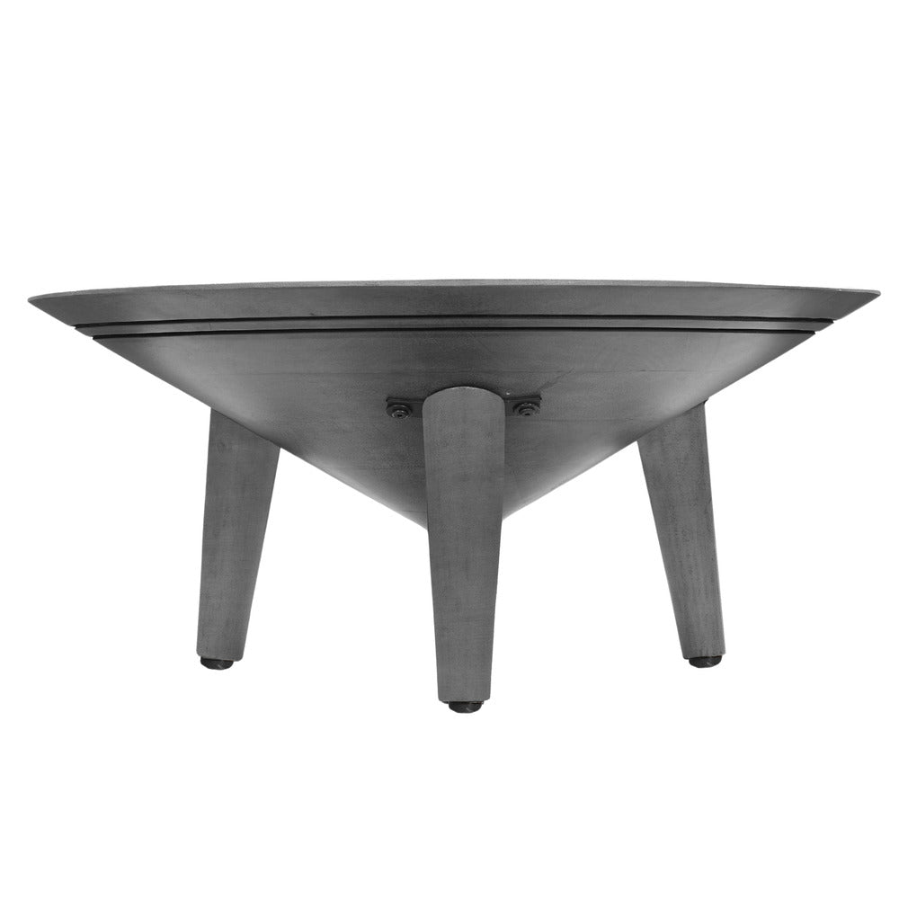 Venus 28 Inch Coffee Table with 3 Tapered Splayed Legs Gray Mango Wood by The Urban Port UPT-317656
