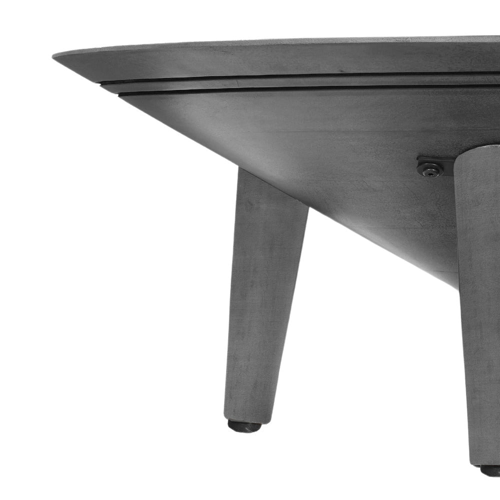 Venus 28 Inch Coffee Table with 3 Tapered Splayed Legs Gray Mango Wood by The Urban Port UPT-317656