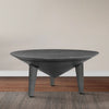 Venus 28 Inch Coffee Table with 3 Tapered Splayed Legs Gray Mango Wood by The Urban Port UPT-317656