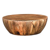 Arthur Mango Wood Coffee Table In Round Shape, Dark Brown The Urban Port