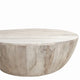 Arthur 35.5 Inch Round Mango Wood Coffee Table Subtle Grains Distressed White By the Urban Port UPT-32181