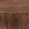 Arthur Handcarved 48 Inch Drum Shape Round Top Mango Wood Distressed Wooden Coffee Table, Brown By The Urban Port