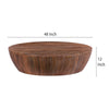 Arthur Handcarved 48 Inch Drum Shape Round Top Mango Wood Distressed Wooden Coffee Table, Brown By The Urban Port