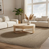 Milan Coffee Table, 32 Inch Round Top, Mango Wood with Sandblasted Natural Brown, Open Sled Base By The Urban Port