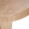 Milan Coffee Table, 32 Inch Round Top, Mango Wood with Sandblasted Natural Brown, Open Sled Base By The Urban Port