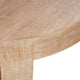 Milan Coffee Table, 32 Inch Round Top, Mango Wood with Sandblasted Natural Brown, Open Sled Base By The Urban Port
