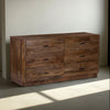 Tao 6 Drawers Dresser Mango Wood Walnut Finish 60’’ By The Urban Port UPT-326509