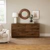 Tao 6 Drawers Dresser, Mango Wood, Walnut Finish, 60" By The Urban Port