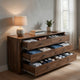 Tao 6 Drawers Dresser, Mango Wood, Walnut Finish, 60" By The Urban Port