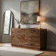 Tao 6 Drawers Dresser, Mango Wood, Walnut Finish, 60" By The Urban Port