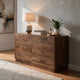 Tao 6 Drawers Dresser, Mango Wood, Walnut Finish, 60" By The Urban Port