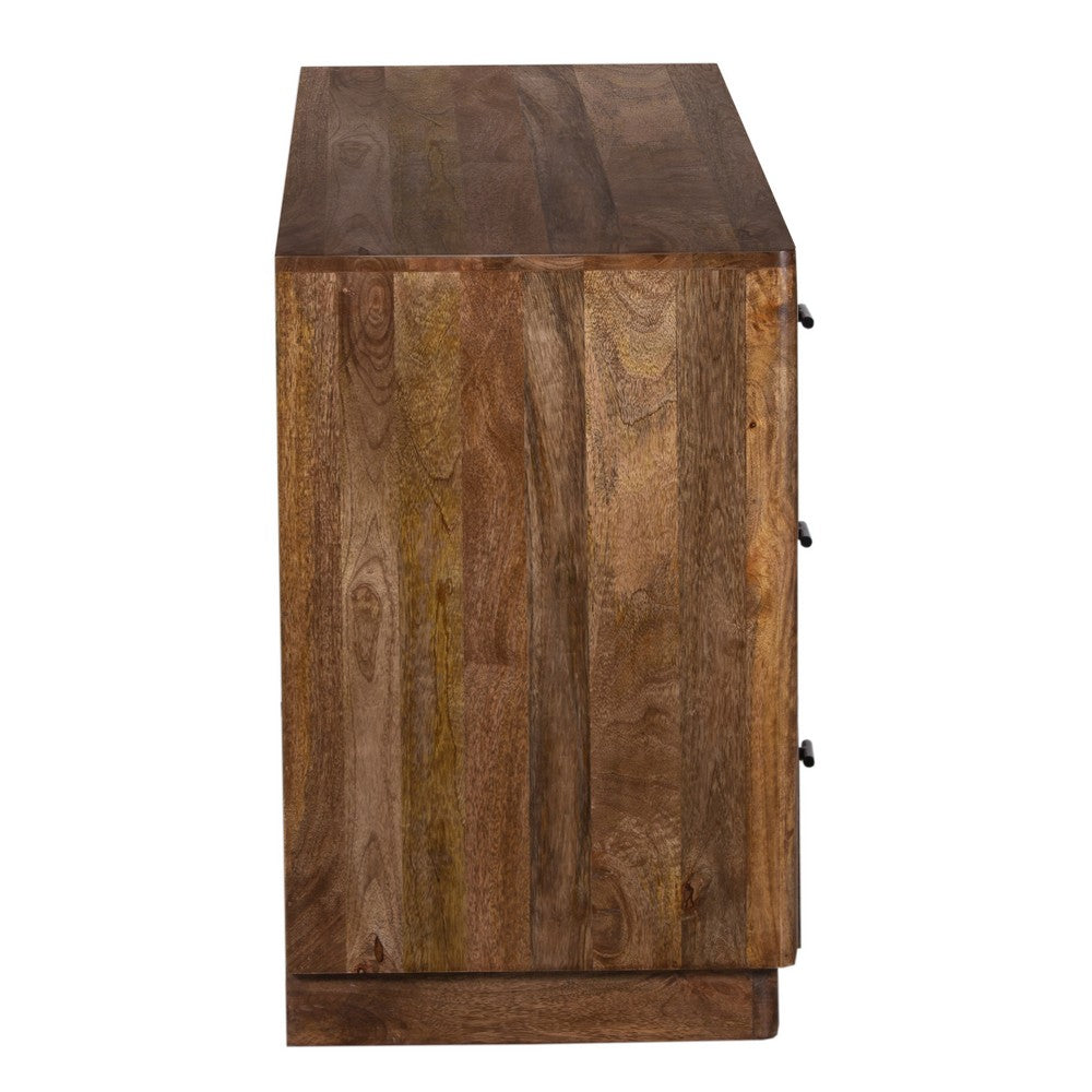 Tao 6 Drawers Dresser, Mango Wood, Walnut Finish, 60" By The Urban Port