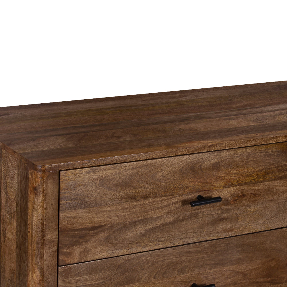 Tao 6 Drawers Dresser, Mango Wood, Walnut Finish, 60" By The Urban Port