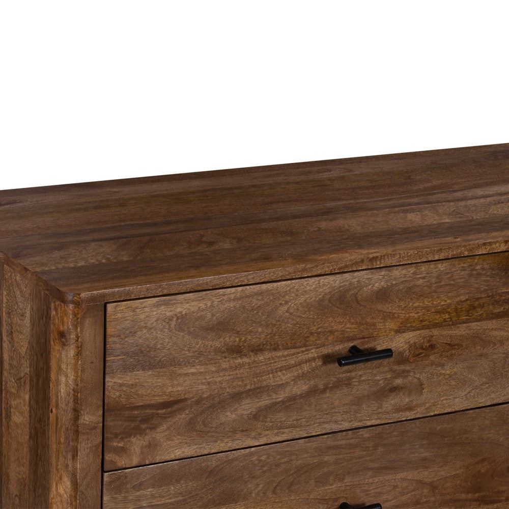 Tao 6 Drawers Dresser, Mango Wood, Walnut Finish, 60" By The Urban Port