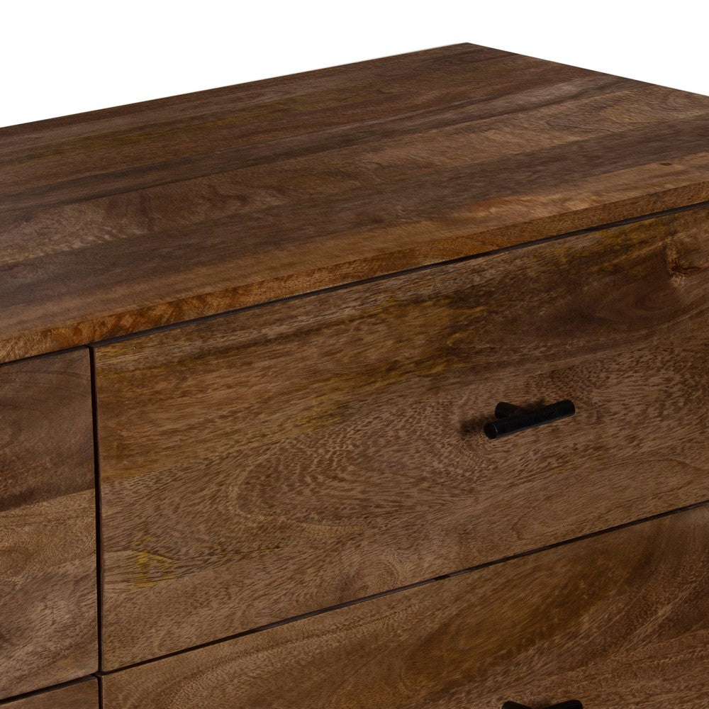 Tao 6 Drawers Dresser, Mango Wood, Walnut Finish, 60" By The Urban Port