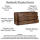 Tao 6 Drawers Dresser, Mango Wood, Walnut Finish, 60" By The Urban Port