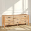 Geti Dresser 9 Drawers 84 Inch Wide Handcrafted Natural Oak White Mango Wood By The Urban Port