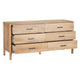 Geti 6 Drawers 66 Inch Wide Dresser Handcrafted Natural Oak White Mango Wood Black Handles By The Urban Port