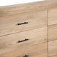 Geti 6 Drawers 66 Inch Wide Dresser Handcrafted Natural Oak White Mango Wood Black Handles By The Urban Port