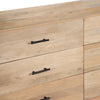 Geti 6 Drawers 66 Inch Wide Dresser Handcrafted Natural Oak White Mango Wood Black Handles By The Urban Port