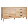Geti 6 Drawers 66 Inch Wide Dresser Handcrafted Natural Oak White Mango Wood Black Handles By The Urban Port