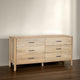 Geti 6 Drawers 66 Inch Wide Dresser Handcrafted Natural Oak White Mango Wood Black Handles By The Urban Port
