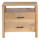 Geti 29 Inch Bedside Nightstand Table Handcrafted Natural Oak White Mango Wood 2 Drawer Open Shelf By The Urban Port