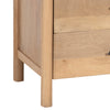 Geti 29 Inch Bedside Nightstand Table Handcrafted Natural Oak White Mango Wood 2 Drawer Open Shelf By The Urban Port