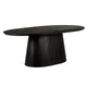 Jano Dining Table 79 Inch Oblong Top with Tapered Pedestal Base Sandblasted Black Mango Wood By The Urban Port UPT-326513