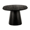 Jano Dining Table 79 Inch Oblong Top with Tapered Pedestal Base Sandblasted Black Mango Wood By The Urban Port UPT-326513
