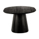 Jano Dining Table 79 Inch Oblong Top with Tapered Pedestal Base Sandblasted Black Mango Wood By The Urban Port UPT-326513
