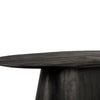 Jano Dining Table 79 Inch Oblong Top with Tapered Pedestal Base Sandblasted Black Mango Wood By The Urban Port UPT-326513