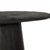 Jano Dining Table 79 Inch Oblong Top with Tapered Pedestal Base Sandblasted Black Mango Wood By The Urban Port UPT-326513