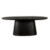Jano Dining Table 79 Inch Oblong Top with Tapered Pedestal Base Sandblasted Black Mango Wood By The Urban Port UPT-326513