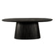 Jano Dining Table 79 Inch Oblong Top with Tapered Pedestal Base Sandblasted Black Mango Wood By The Urban Port UPT-326513