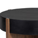 Naufe Coffee Table 41 Inch Round Matte Black Top Brown Cross Panel Legs Mango Wood Frame By The Urban Port UPT-326515