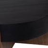 Naufe Coffee Table 41 Inch Round Matte Black Top Brown Cross Panel Legs Mango Wood Frame By The Urban Port UPT-326515