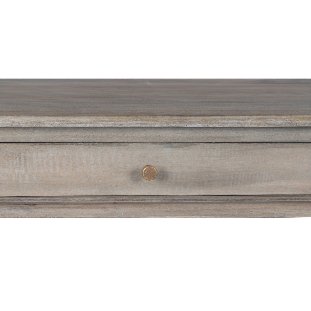 Aurice Writing Desk with Classic Turned Legs 59 Inch Farmhouse Antique Graywash Mango Wood By The Urban Port UPT-326516