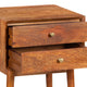 Nali Bedside Nightstand Table 2 Drawers Natural Brown Mango Wood Brass Knobs By The Urban Port