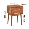 Nali Bedside Nightstand Table 2 Drawers Natural Brown Mango Wood Brass Knobs By The Urban Port