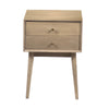 Nali Bedside Nightstand Table 2 Drawers Sandblasted Washed Ash White Mango Wood Brass Knobs By The Urban Port