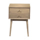 Nali Bedside Nightstand Table 2 Drawers Sandblasted Washed Ash White Mango Wood Brass Knobs By The Urban Port
